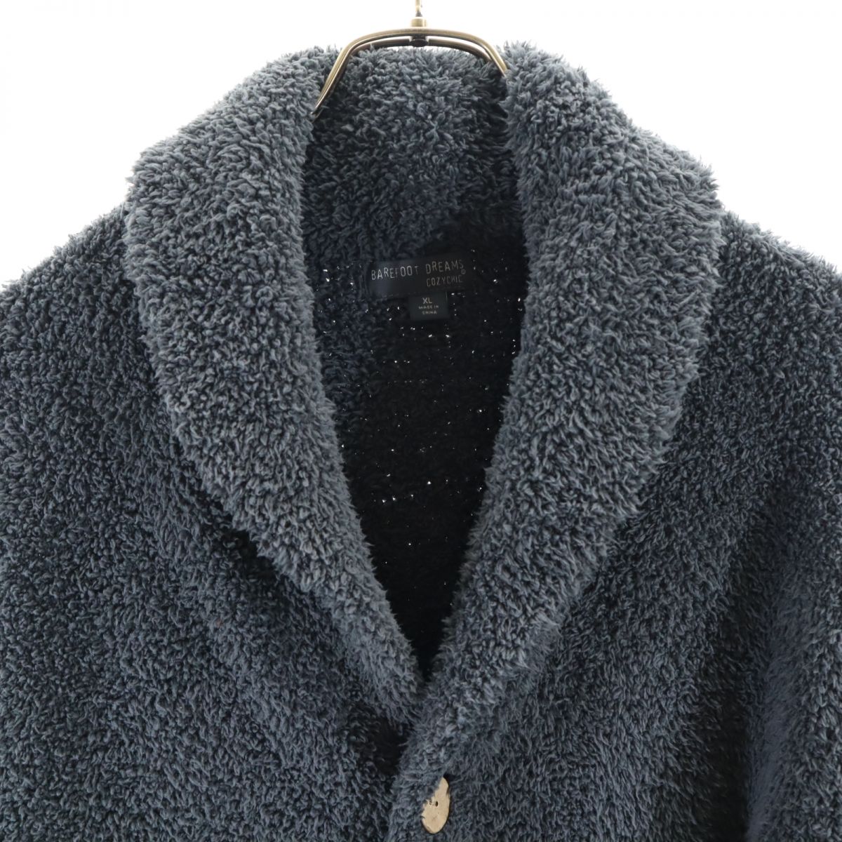 BAREFOOT DREAMS ベアフットドリーム 長袖 ふわもこ ルームウェア XL チャコールグレー カーディガン メンズ