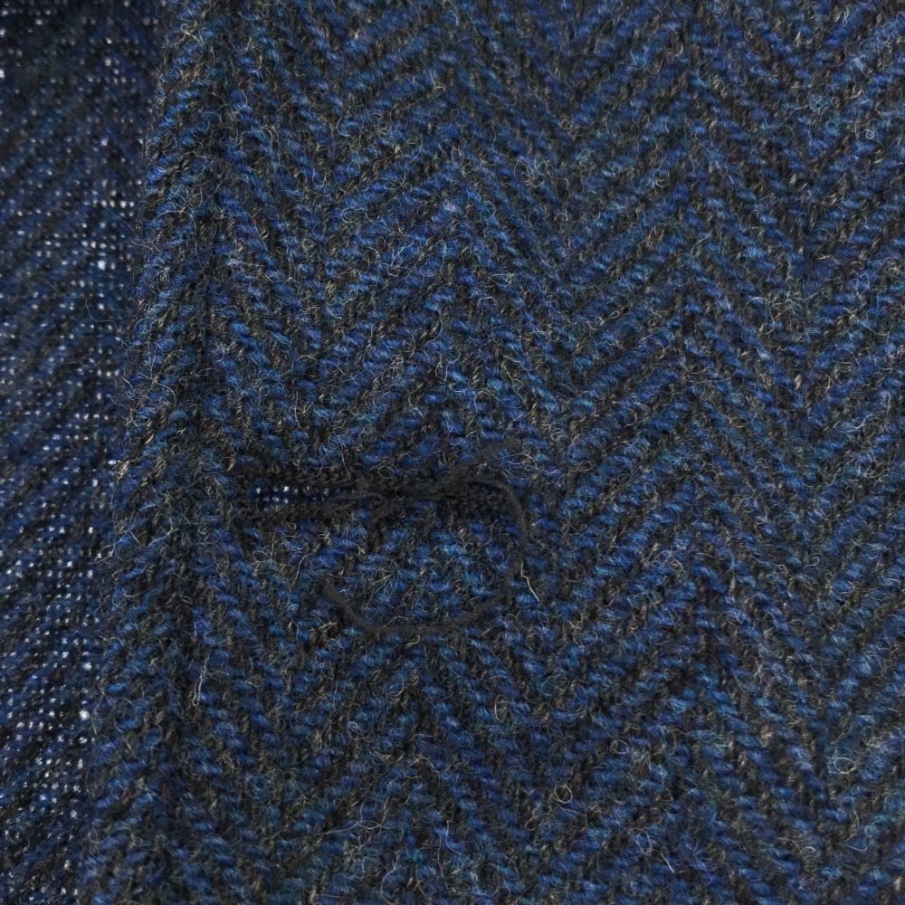 ORIAN オリアン イタリア製 ウール ヘリンボーン 長袖 テーラードジャケット 42 ブルー系 メンズ