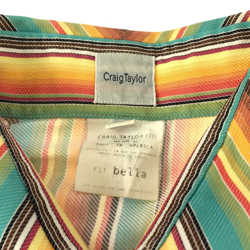 クレイグテイラー USA製 ストライプ 長袖 コットンシャツ L Craig Taylor メンズ