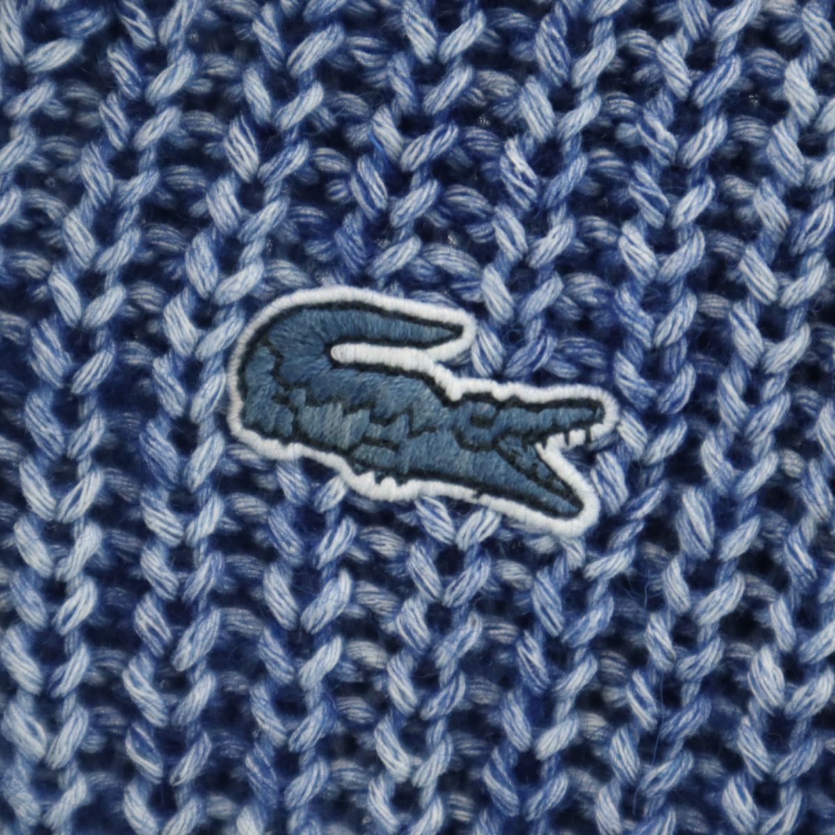 LACOSTE ラコステ インディゴ風 ローゲージ 長袖 ショールカラー セーター XS ブルー系 ニット メンズ