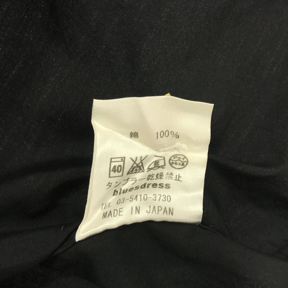 ブルードレス 日本製 長袖 コットンシャツ S ブラック blues dress メンズ