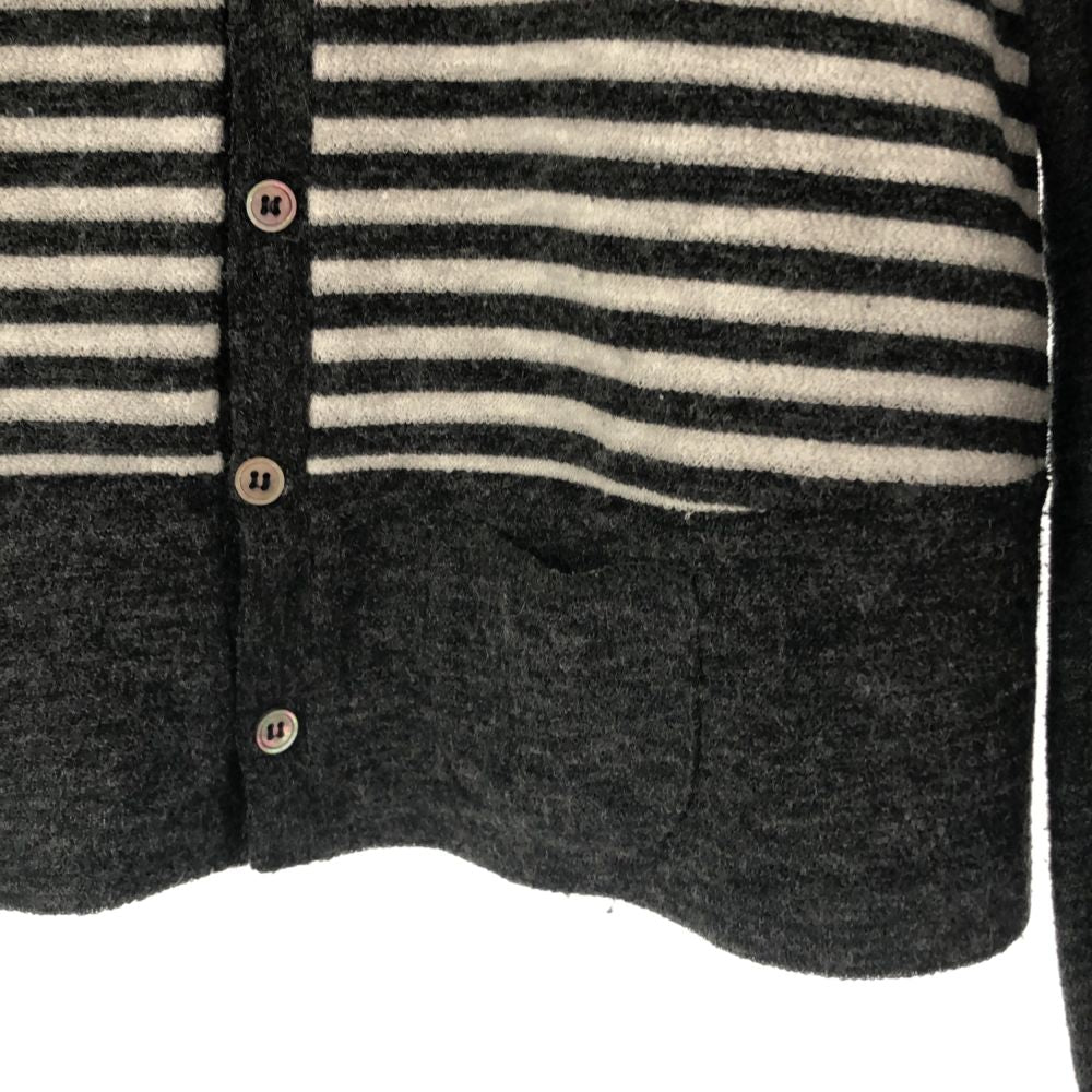 sunaokuwahara スナオクワハラ IS ボーダー 長袖 ニット カーディガン M グレー系 レディース