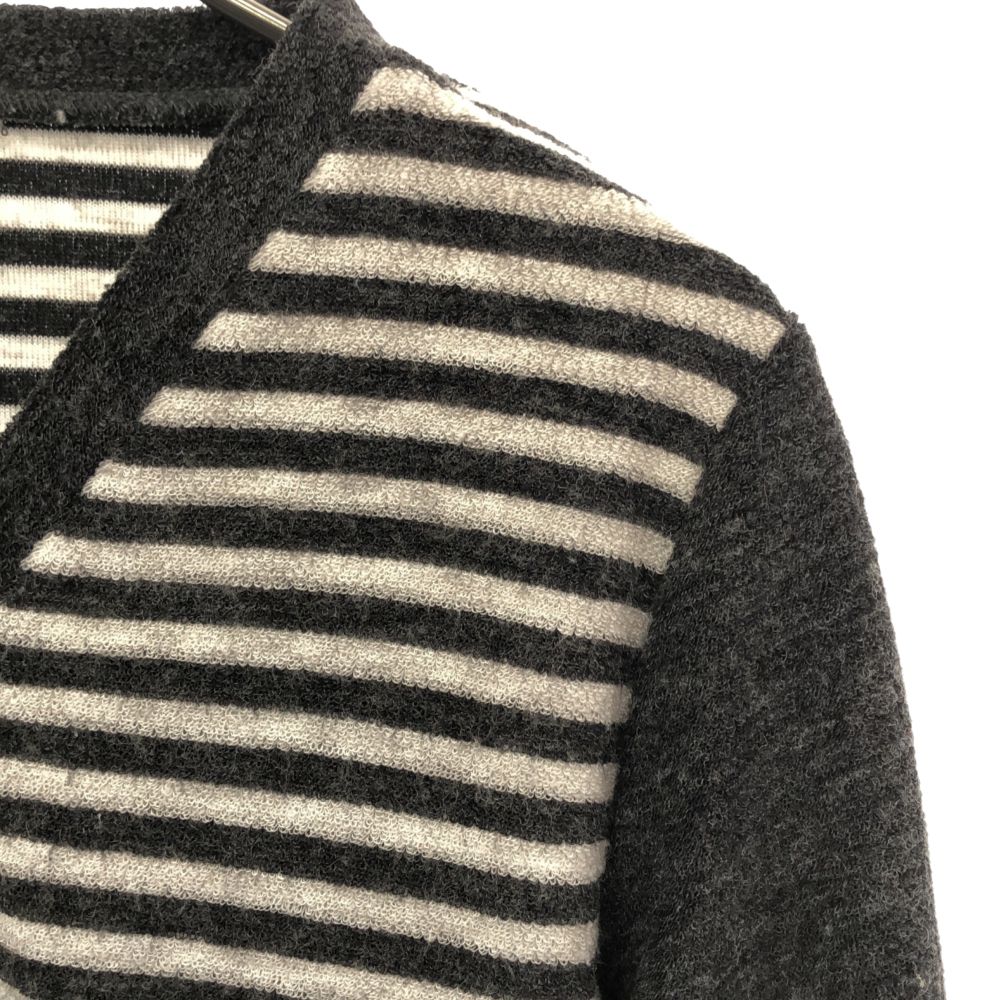 sunaokuwahara スナオクワハラ IS ボーダー 長袖 ニット カーディガン M グレー系 レディース