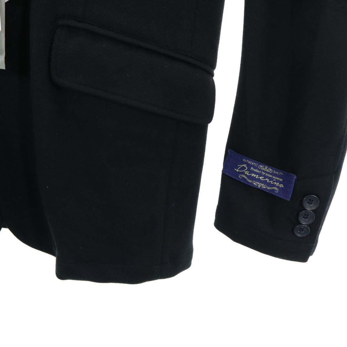 未使用 nano universe ナノユニバース ストレッチ テーラードジャケット S ブラック メンズ