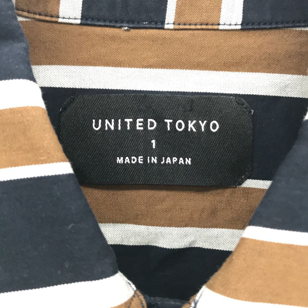 UNITED TOKYO ユナイテッドトウキョウ 日本製 ストライプ 長袖 シャツ 1 ネイビー系 メンズ