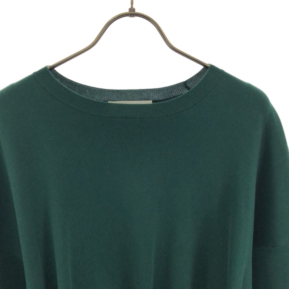 ENFOLD エンフォルド 長袖 4wayハイゲージコットン ニット 38 グリーン セーター レディース