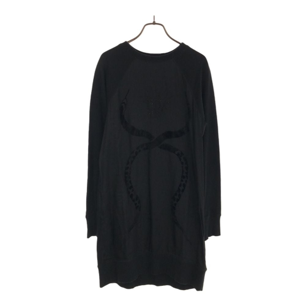 DIESEL ディーゼル スネーク柄 長袖 ワンピース S ブラック ラインストーン レディース