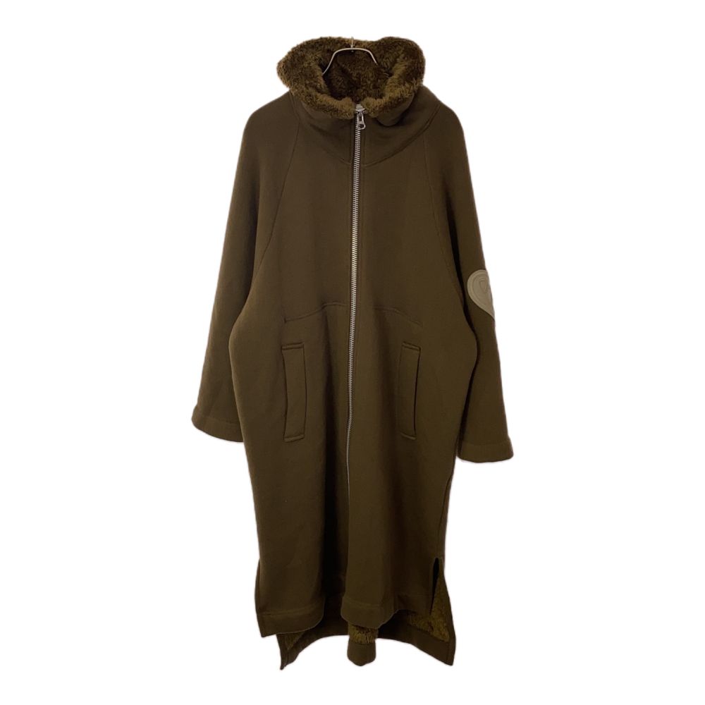 β ベータ 日本製 長袖 ボアコート 9 ブラウン ワッペン レディース