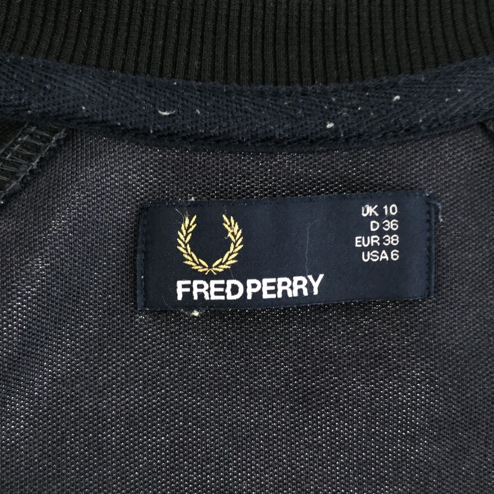 フレッドペリー ジップ ブルゾン USA6 ネイビー×ブラック FRED PERRY ジャケット レディース