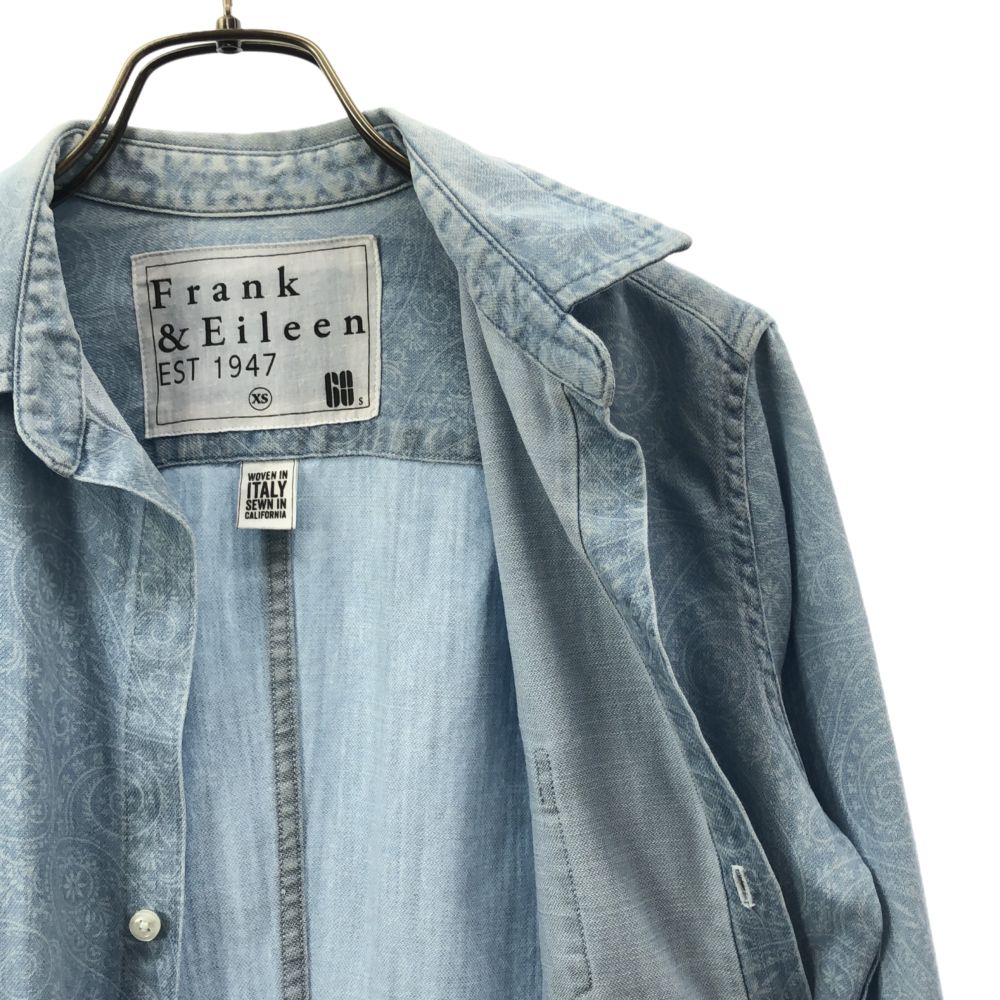 フランクアンドアイリーン ペイズリー 長袖 シャツ XS ブルー系 Frank&Eileen レディース