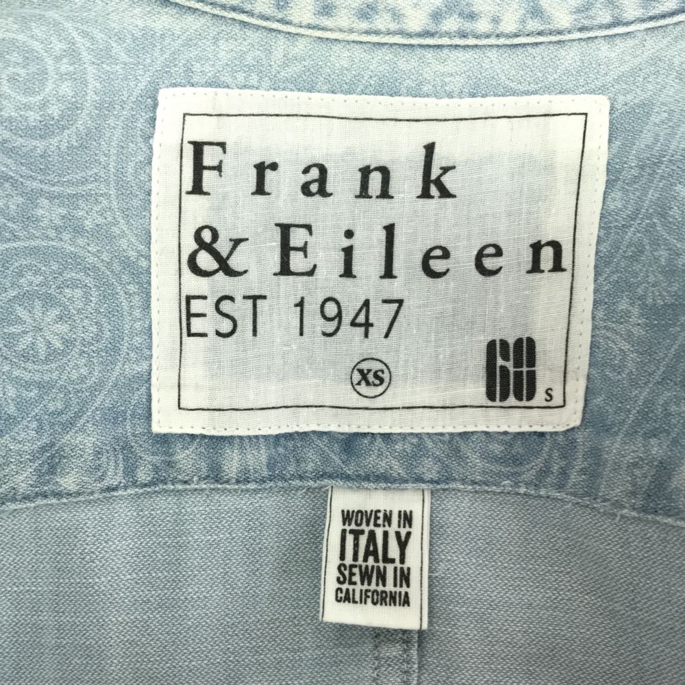 フランクアンドアイリーン ペイズリー 長袖 シャツ XS ブルー系 Frank&Eileen レディース