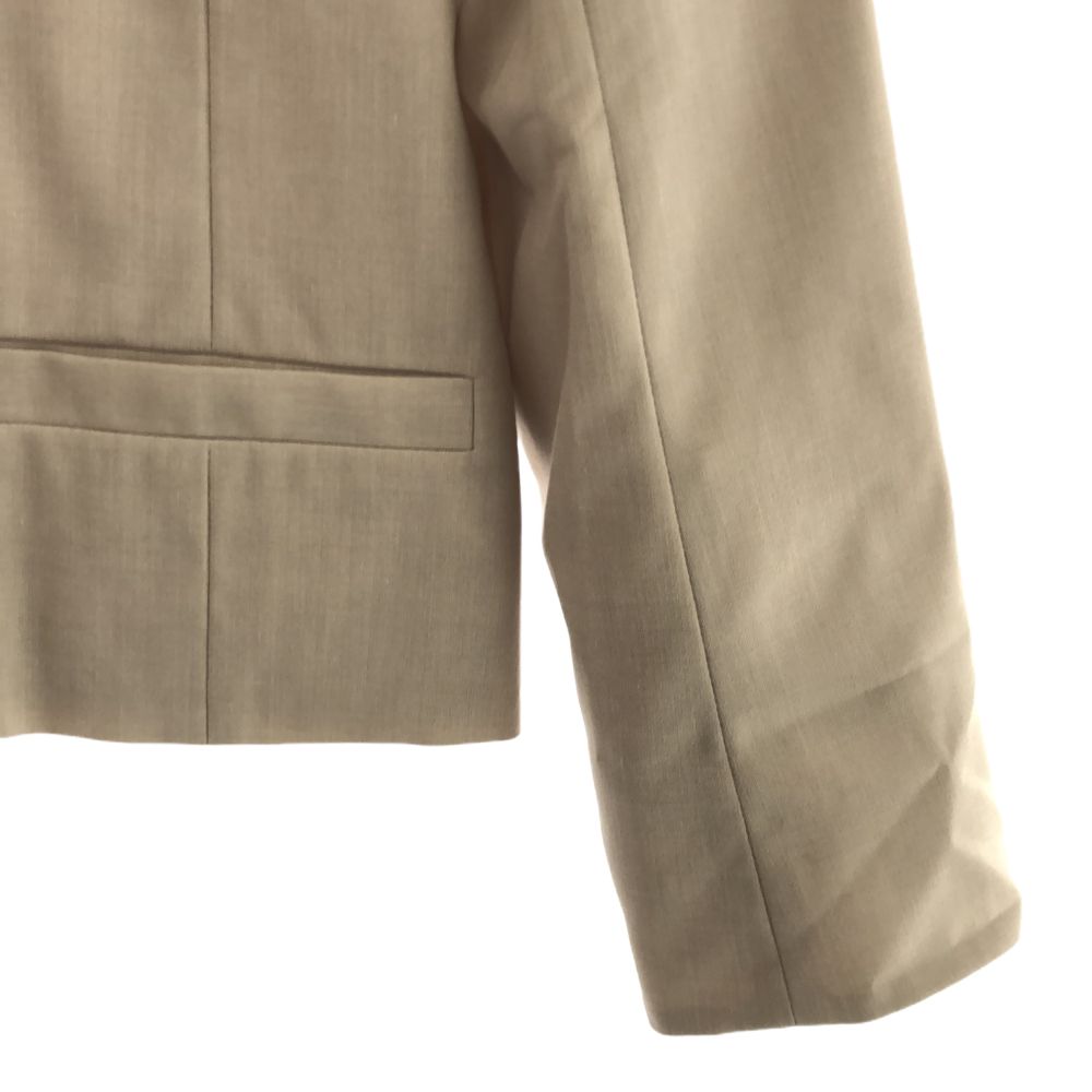 未使用 BEAMS LIGHTS ビームスライツ 日本製 ノーカラージャケット 40 ベージュ系 タグ付き レディース