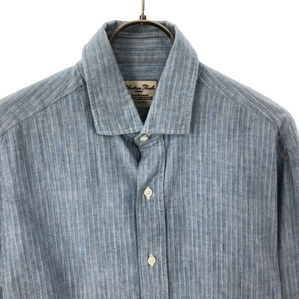 サルヴァトーレピッコロ ストライプ 長袖 シャツ 15/38 ブルー系 Salvatore Piccolo メンズ