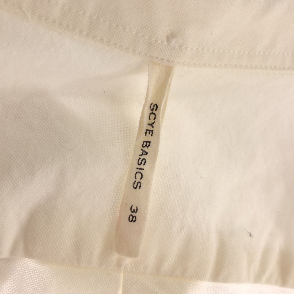 サイベーシックス 日本製 長袖 ボタンダウンシャツ 38 ホワイト SCYE BASICS メンズ