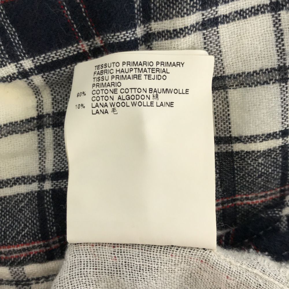 DSQUARED2 ディースクエアード イタリア製 チェック 長袖 ボタンダウンシャツ 42 ネイビー×ホワイト系 メンズ