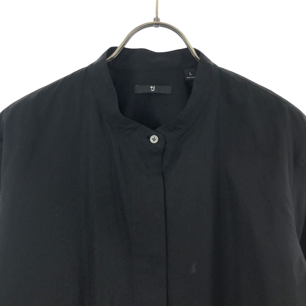 ユニクロ プラスジェイ 長袖 バンドカラーシャツ L ブラック UNIQLO #NAME? レディース