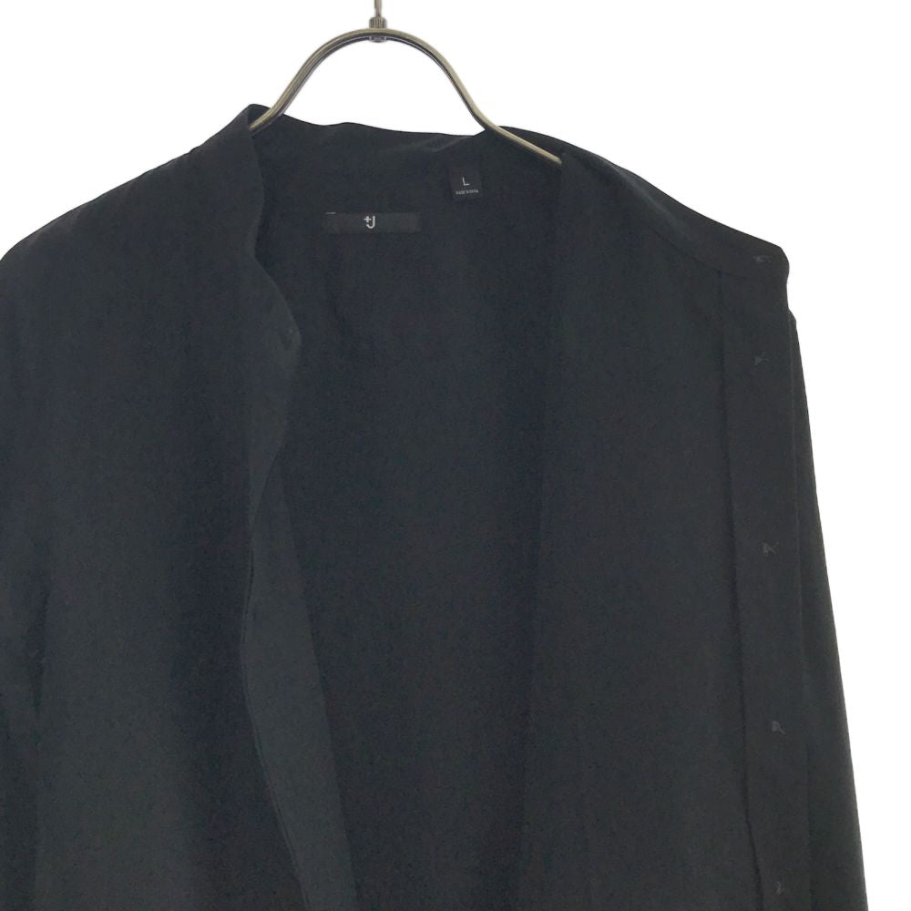 ユニクロ プラスジェイ 長袖 バンドカラーシャツ L ブラック UNIQLO #NAME? レディース