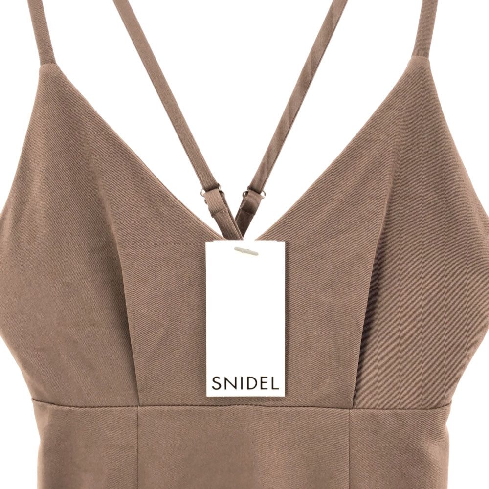 未使用 SNIDEL スナイデル ノースリーブ キャミワンピース ブラウン系 タグ付き サイドジップ SWFO214059 レディース