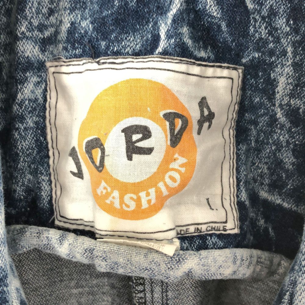 JORDA FASHION ジョーダ ファッション ペイント加工 長袖 デニムコート L ブルー系 レディース