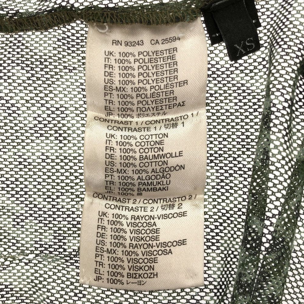 DIESEL ディーゼル 迷彩 長袖 アシンメトリー シャツ XS グリーン系 異素材 レディース