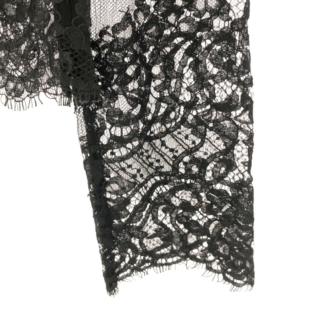 AULA アウラ 日本製 長袖 レース カットソー ブラック レディース