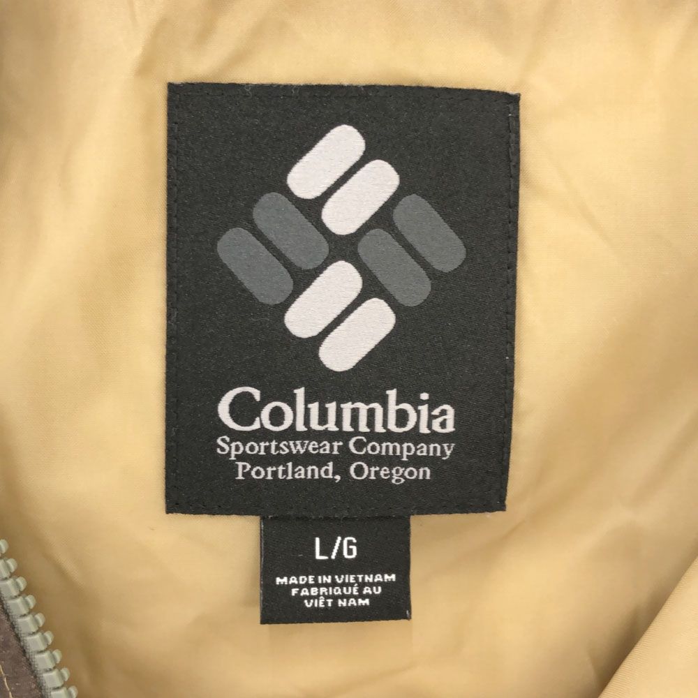 Columbia コロンビア 総柄 ナイロンジャケット L/G ブラウン系 アウトドア コート メンズ
