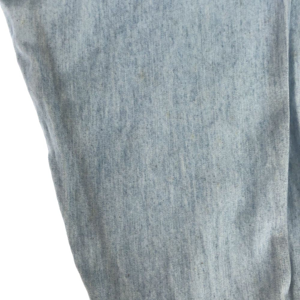 ランセル 日本製 ロゴ刺繍 長袖 デニムシャツ L ブルー LANCEL メンズ