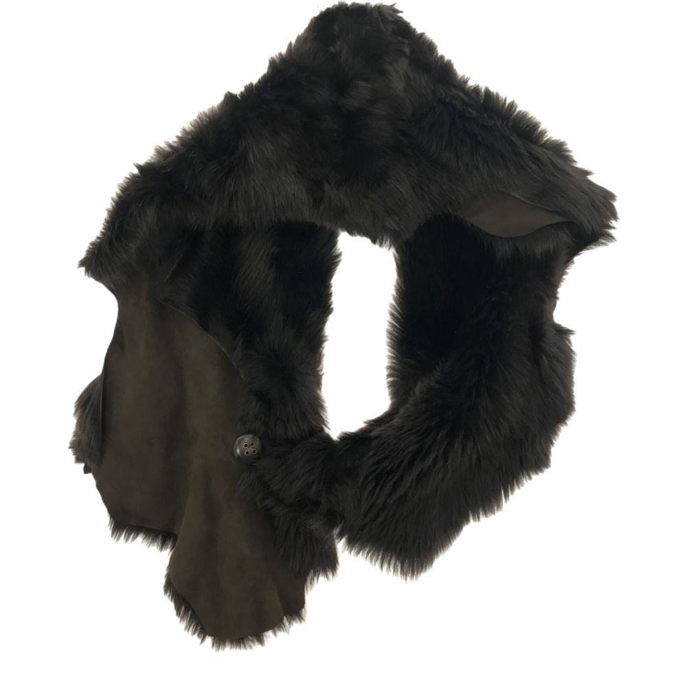 カールドノヒュー イギリス製 ムートン ファーベスト FREE ブラウン KARL DONOGHUE ストール マフラー レディース