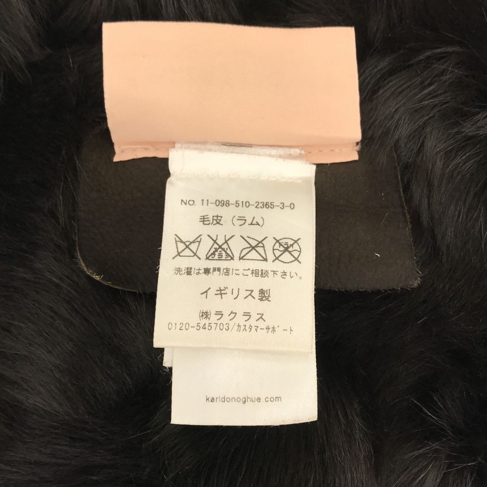 カールドノヒュー イギリス製 ムートン ファーベスト FREE ブラウン KARL DONOGHUE ストール マフラー レディース