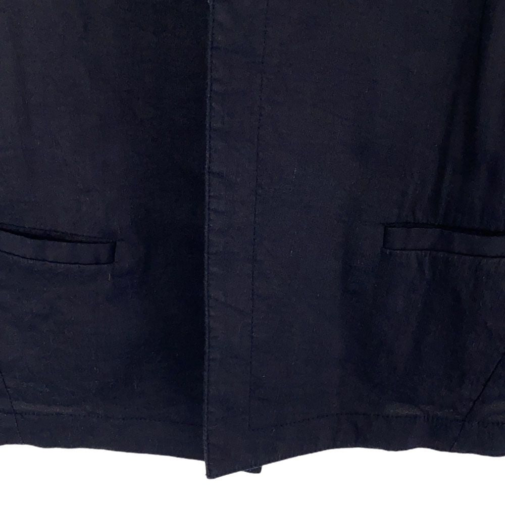 theory セオリー リネンブレンド 長袖 ノーカラージャケット 2 ネイビー レディース