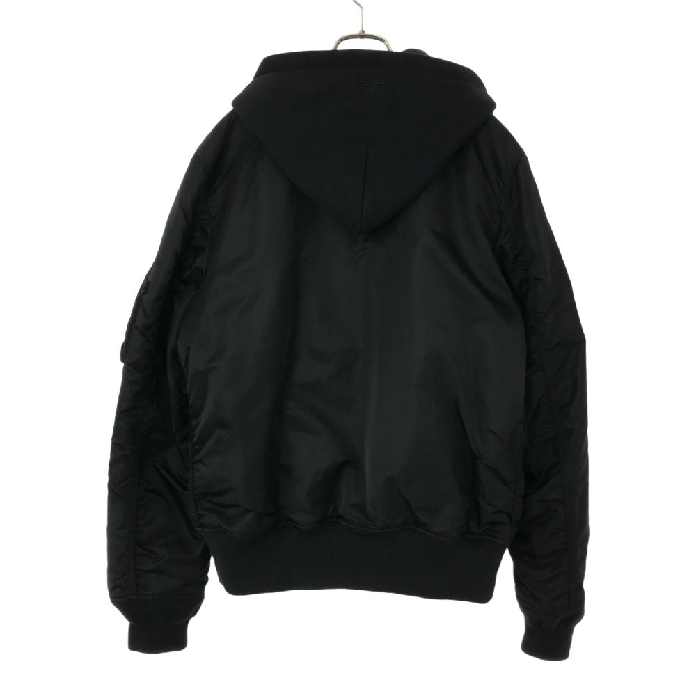 シップスジェットブルー アルファインダストリーズ 長袖 フード ナイロン フライトジャケット M ブラック SHIPS JET BLUE ALPHA INDUSTRIES メンズ