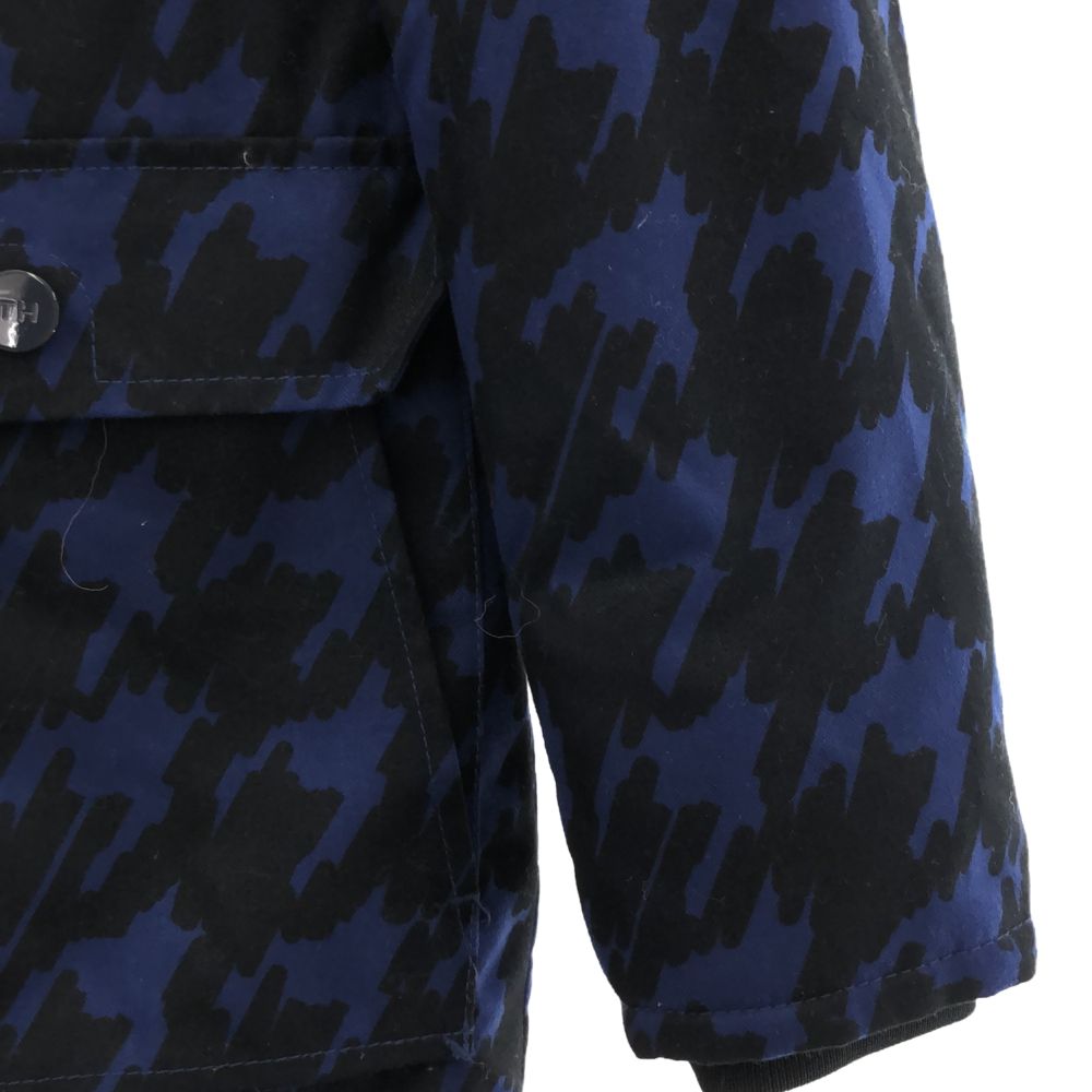 TOMMY HILFIGER トミーヒルフィガー 総柄 長袖 フェイクファー 中綿ジャケット S ブルー系 レディース