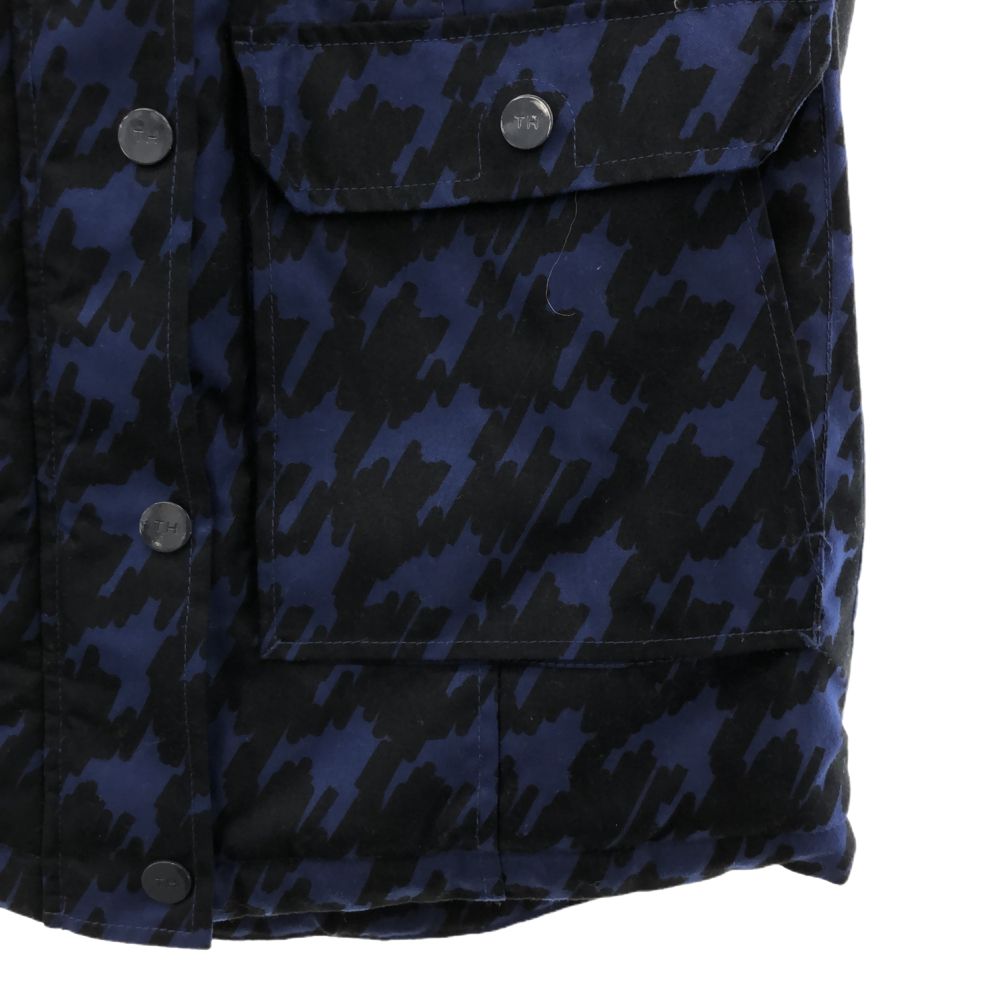 TOMMY HILFIGER トミーヒルフィガー 総柄 長袖 フェイクファー 中綿ジャケット S ブルー系 レディース