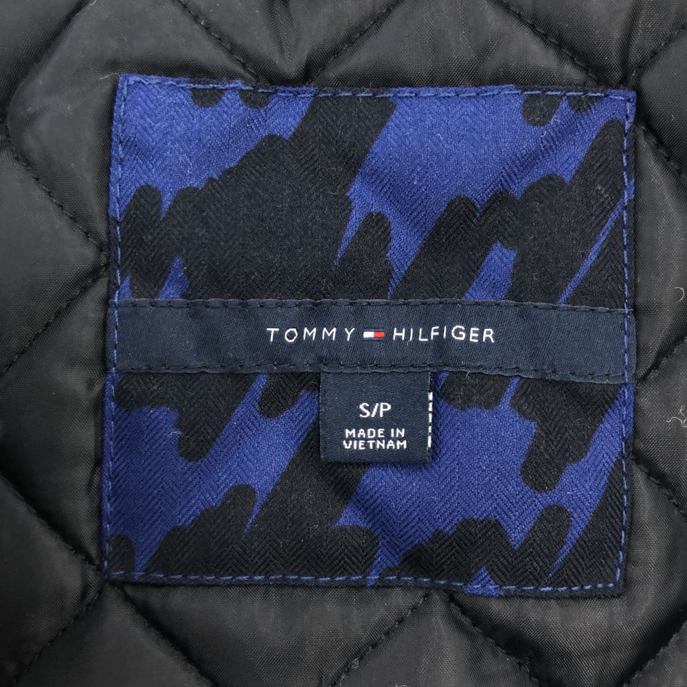 TOMMY HILFIGER トミーヒルフィガー 総柄 長袖 フェイクファー 中綿ジャケット S ブルー系 レディース