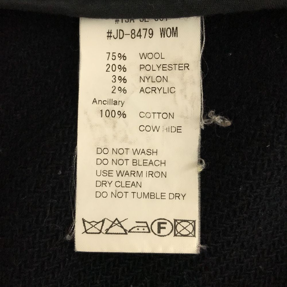 Danton ダントン アーバンリサーチ ドアーズ 別注 ウールモッサー ダブル コート 36 ネイビー くるみボタン URBAN RESEACH DOORS 10th レディース