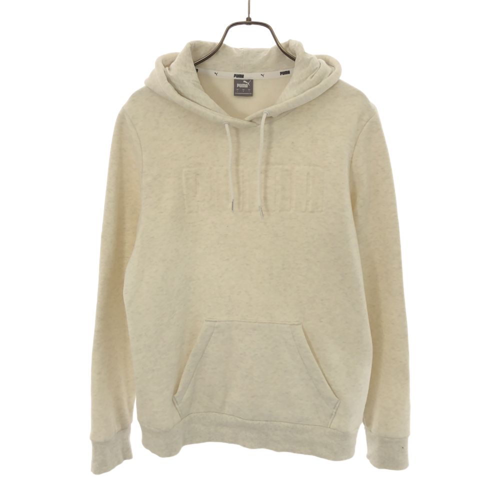 プーマ 3Dロゴ 長袖 スウェットパーカー L ホワイト系 PUMA レディース