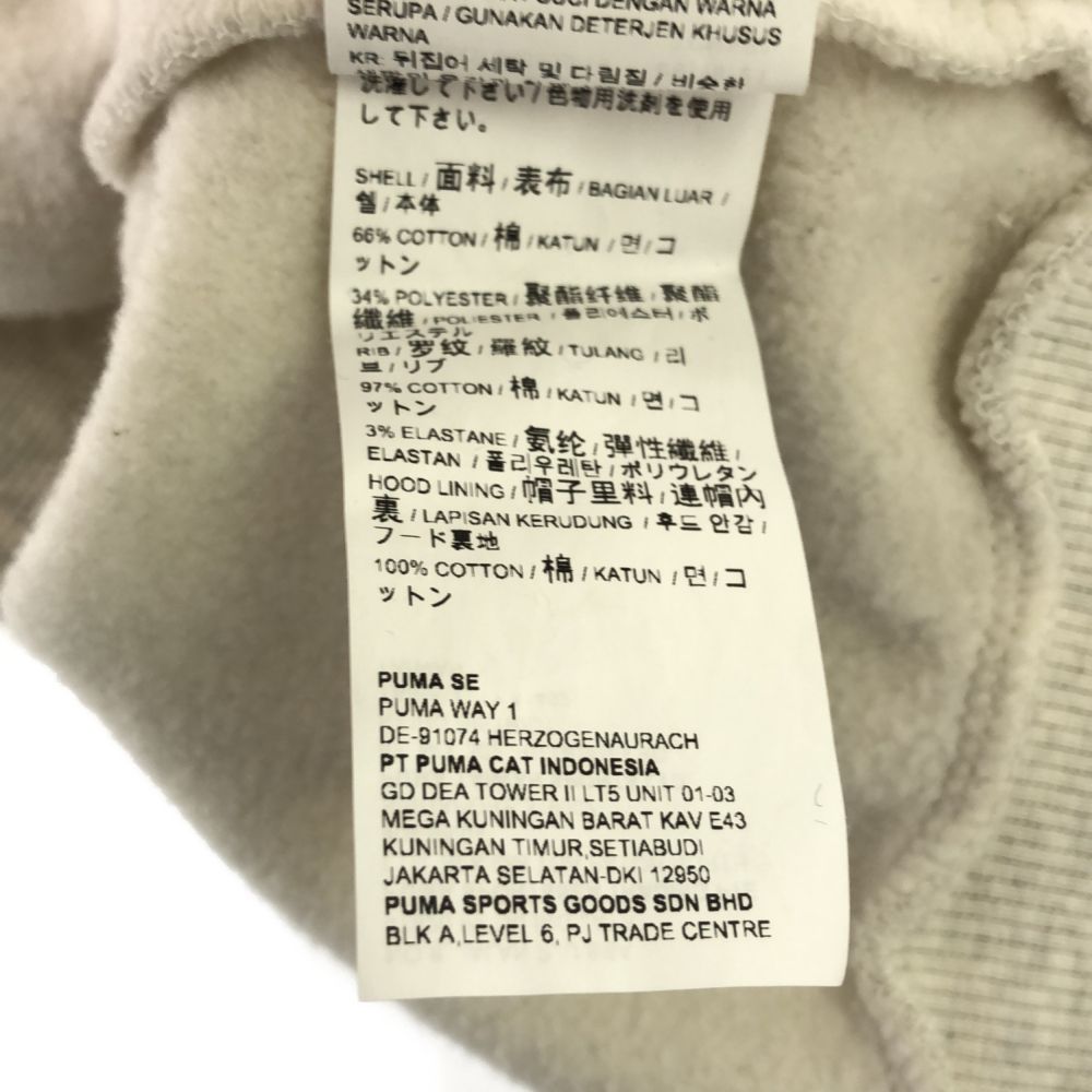 プーマ 3Dロゴ 長袖 スウェットパーカー L ホワイト系 PUMA レディース