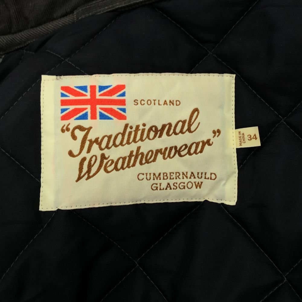 Traditional Weatherwear トラディショナルウェザーウェア ウール キルティングコート 34 グレー 中綿 レディース