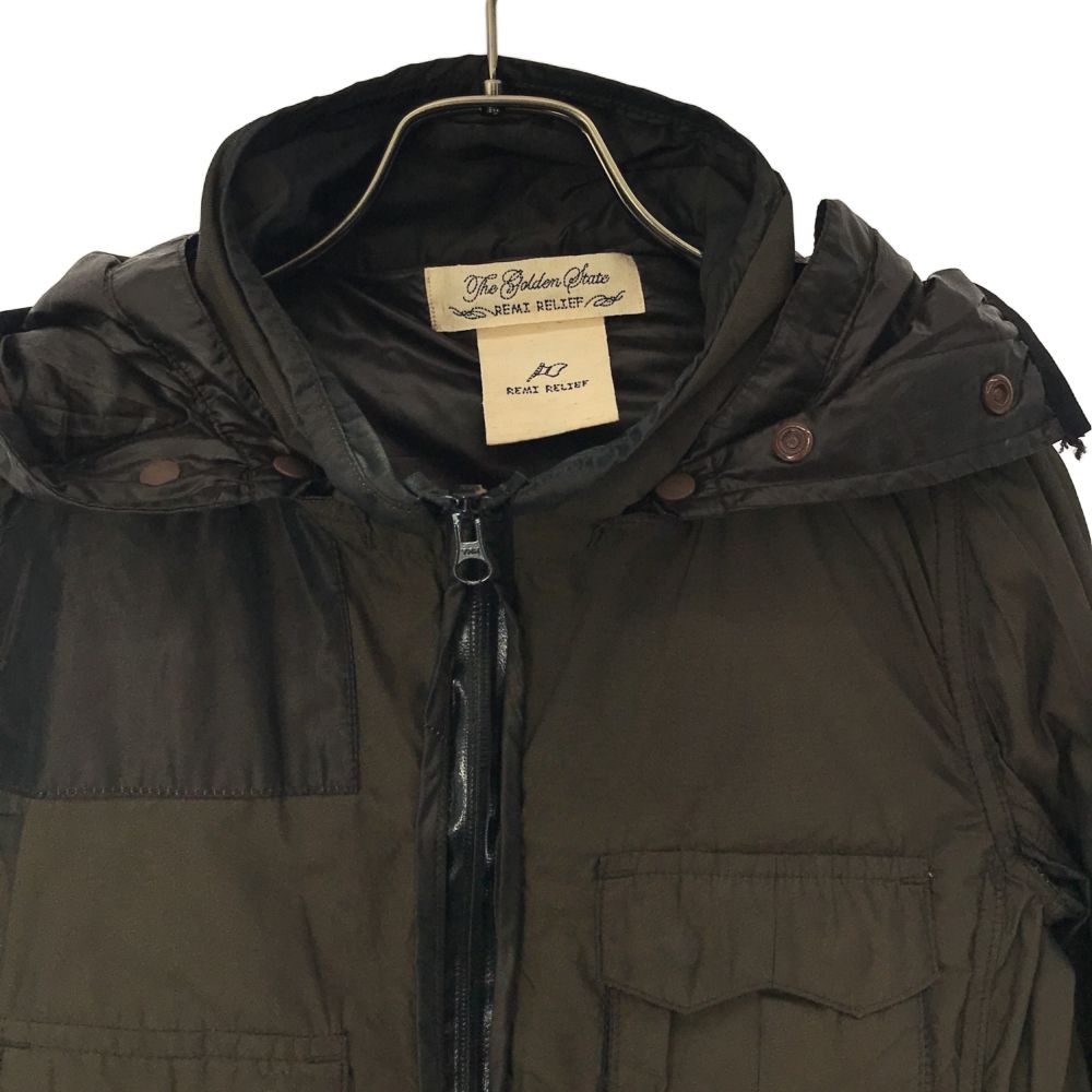 REMI RELIEF the golden state レミレリーフ ゴールデンステイト 日本製 ダウンベストライナー付 ジップジャケット S カーキ ミリタリー レディース