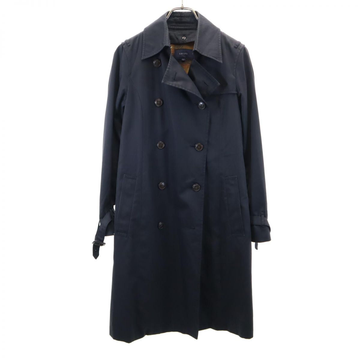 SHIPS シップス ブランケットライナー付 トレンチコート L ブラック レディース
