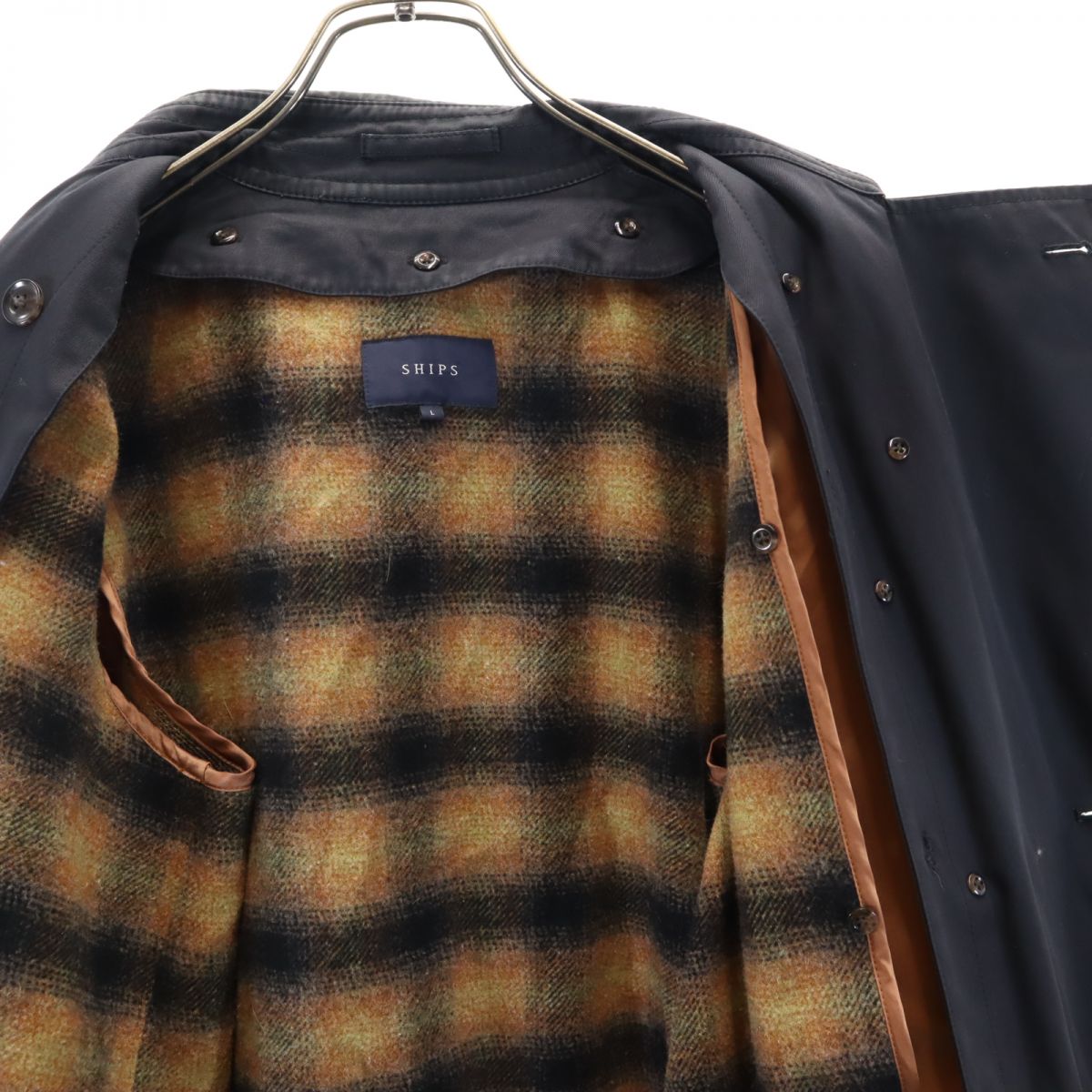 SHIPS シップス ブランケットライナー付 トレンチコート L ブラック レディース