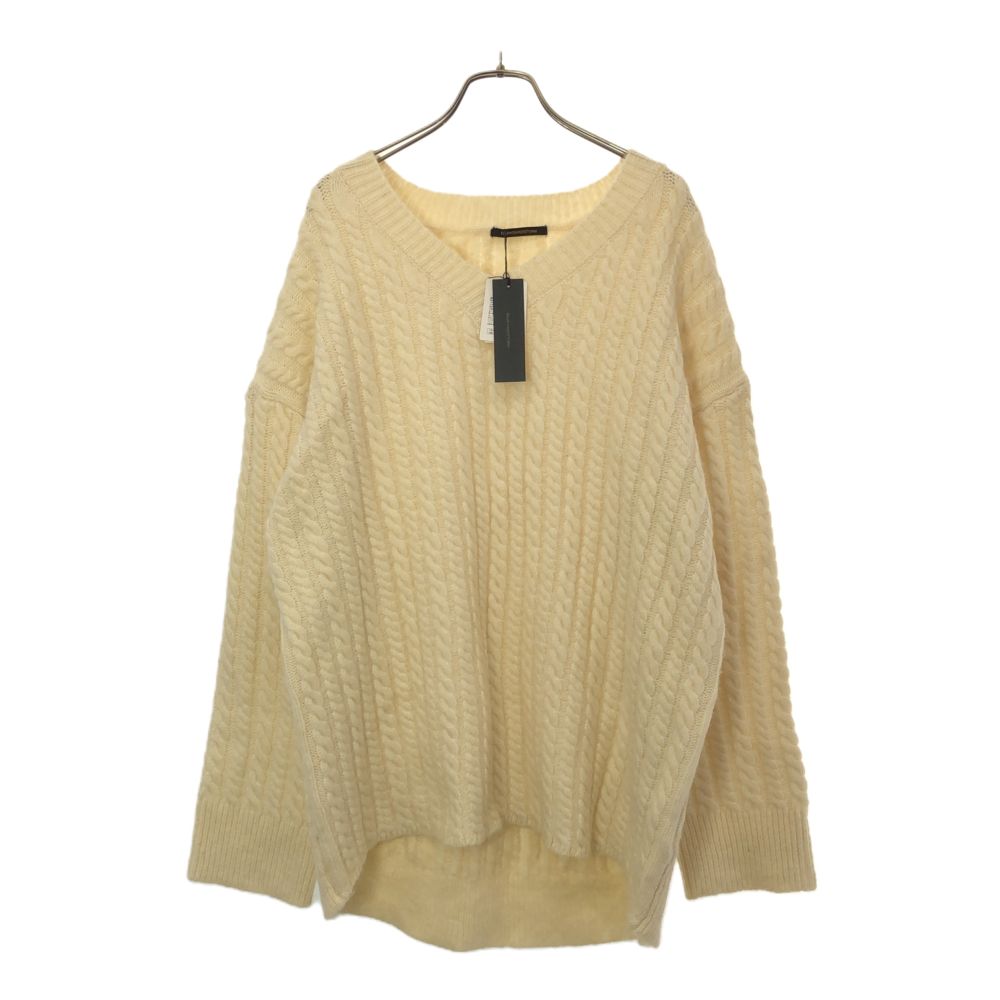 未使用 BARNYARDSTORM バンヤードストーム 長袖 Vネック セーター F ホワイト ニット タグ付き レディース