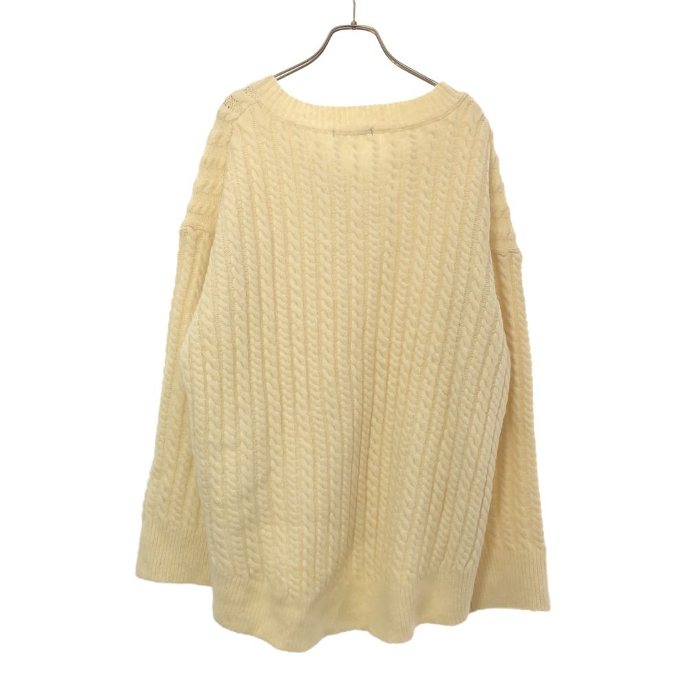 未使用 BARNYARDSTORM バンヤードストーム 長袖 Vネック セーター F ホワイト ニット タグ付き レディース