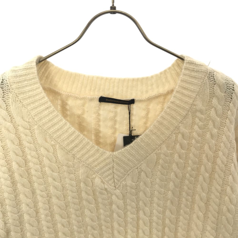 未使用 BARNYARDSTORM バンヤードストーム 長袖 Vネック セーター F ホワイト ニット タグ付き レディース