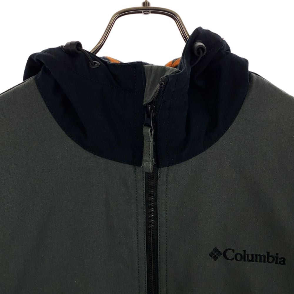 Columbia コロンビア アウトドア 中綿 マウンテンパーカー S カーキ×ブラック 裏フリース メンズ