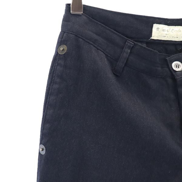 robes&confections ローブスアンドコンフェクションズ クロップドパンツ ブラック ボタンフライ レディース