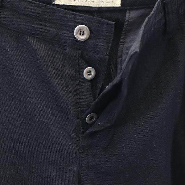 robes&confections ローブスアンドコンフェクションズ クロップドパンツ ブラック ボタンフライ レディース