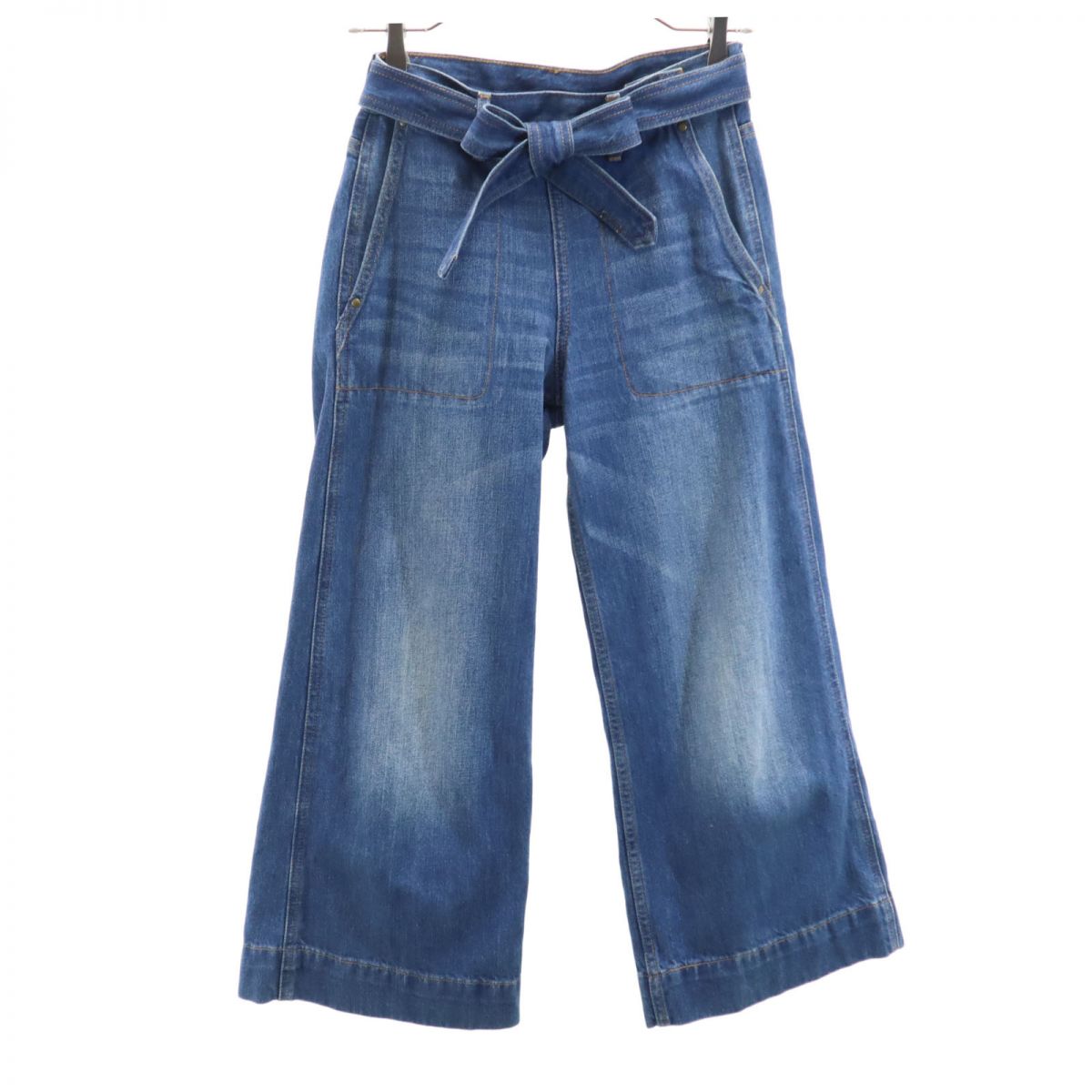 リーバイス ベルト付き ワイドデニムパンツ W24 ブルー Levi's レディース