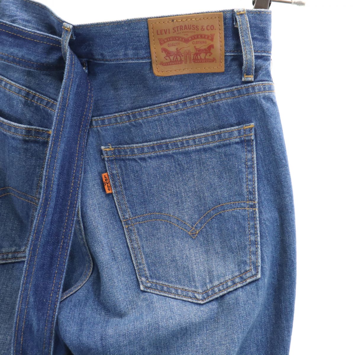 リーバイス ベルト付き ワイドデニムパンツ W24 ブルー Levi's レディース