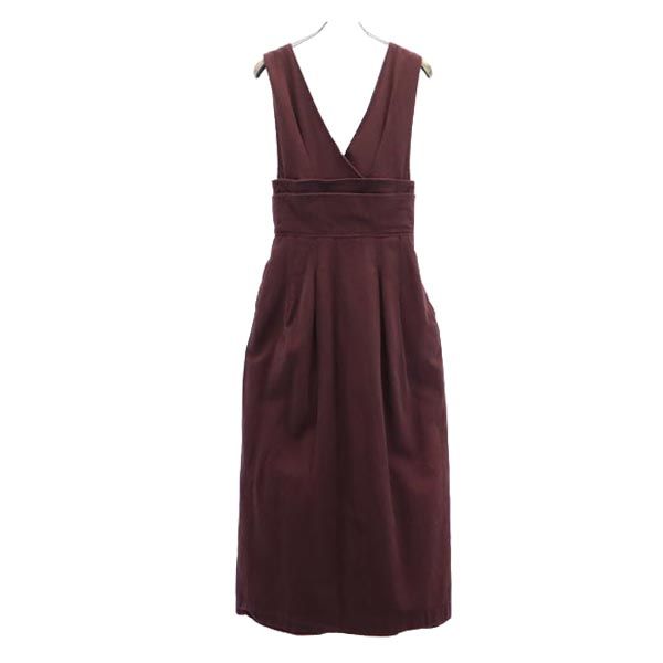 SNIDEL スナイデル リネン ウールブレンド ノースリーブ ワンピース 1 ブラウン系 ジャンパースカート レディース